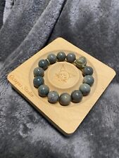 Alaskan Jade Green Tara Mantra Blue Grey Beaded Charm Bracelet