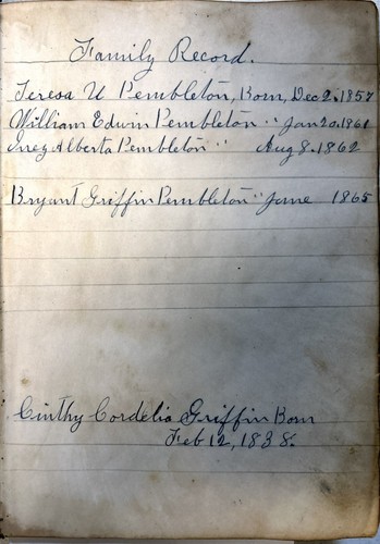 1864 pembleton family bible - 1864,