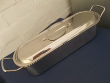 Stainless Steel Fish Kettle with Lid, Handle & Removable Insert – Fish Poacher