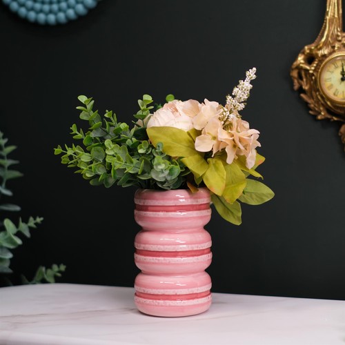 Pink ceramic macaroons - pink, stack