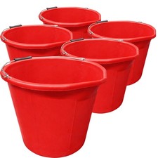 5x Red bucket 3 gallon red
