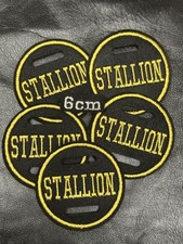 1 X 6cm ‘CAPITAL FONT'  Stallion Bridle Disc  Badge Show black & gold 