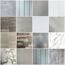Grey bathroom cladding - grey,