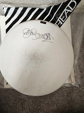 Brian Bennett Signed Drumhead – The Shadows Drummer – Autograph – Aquarian Head