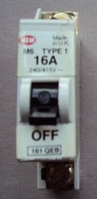 MEM M6 TYPE 1 51QEB 5A 101QEB 10A 161QEB 16A 321QEB 32A SP MCB 5 10 16 32 AMP