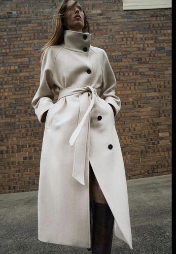 Zara long coat with - zara, wool