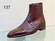 Men's Zip up Ankle Boots Smart, Brown Deer Skin and Calf Leather *NOW CLEARANCE*