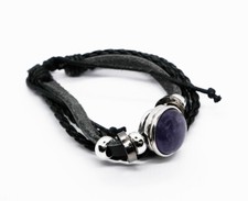 Bracelet Leather Amethyst