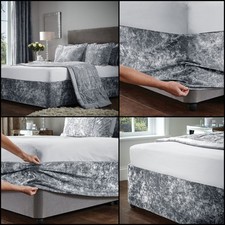 Crushed Velvet Divan Bed Base Wrap Cover Soft Elegant Fitted Double King Size