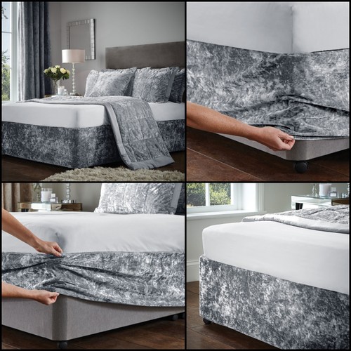 Crushed velvet divan bed base - divan,