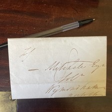 Suffolk postal history SK452 Yoxford to Wymondham 1832