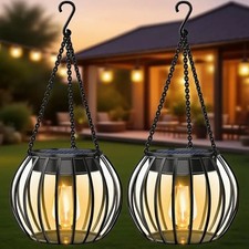 2x Solar Powered LED Hanging