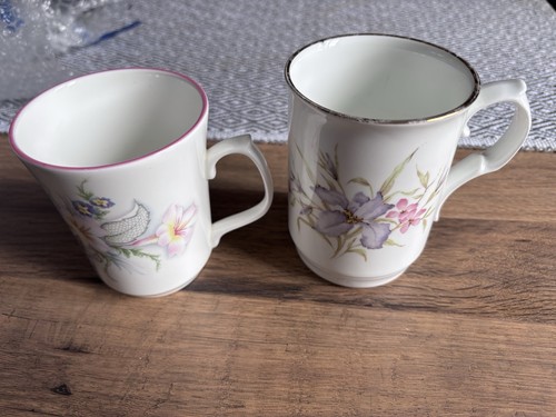 Two fine bone china mugs - fine,