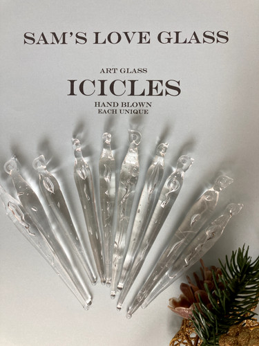 Glass icicles christmas tree - christmas,