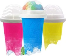Slushy Cup Maker Squeeze Frozen Magic Cup Pink Blue Yellow Green UK