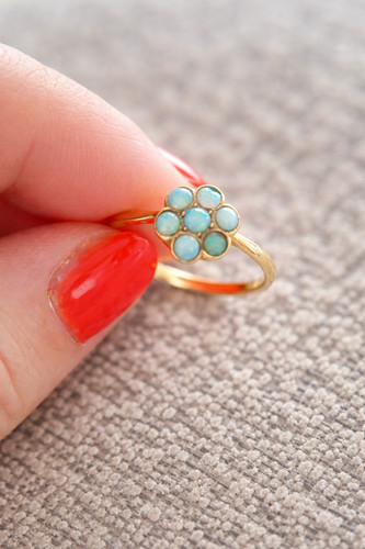 18ct gold natural opal - , ring