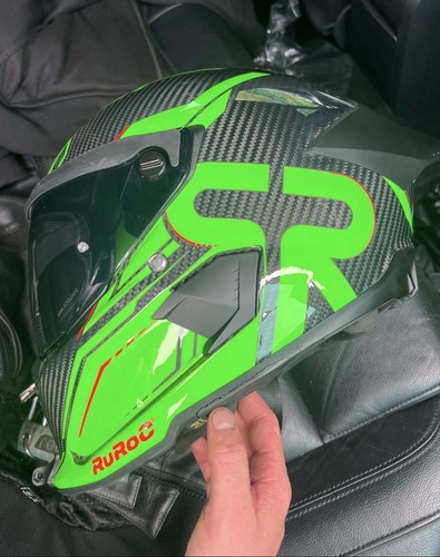 Ruroc track green helmet - ruroc,
