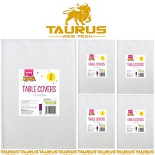 10x Disposable Table Cloths Large Party Banquet Birthday WHITE Cover UK FREE P&P