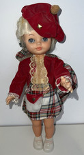 Vintage PALLITOY Scottish Highland Dress Doll 12" Closing Eyes