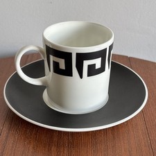 Wedgwood Susie Cooper Black Keystone Coffee Can / Coffee Cup And Saucer