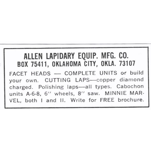 Allen lapidary equipment mfg - allen,