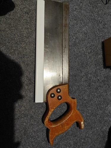 Vintage steel backed tenon - steel,