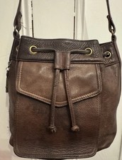 Fossil Vintage Brown Leather Crossbody Handbag 