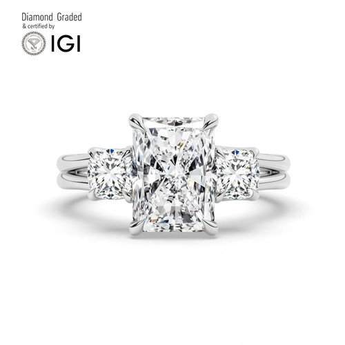 Radiant diamond trilogy ring - radiant,