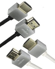 4K Super Slim Thin Flexible ULTRA HDMI Metal Cable Black White 50cm 1m 2m 3m 5m