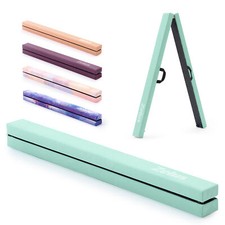 ZELUS Folding Floor Balance Beam 7FT Full SizeGymnastics Beam for Kids Wood