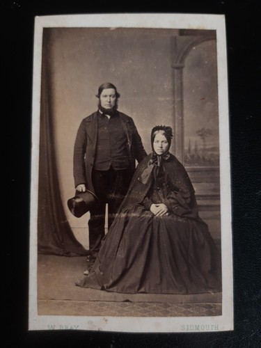 Cdv couple man woman mourning - cdv,