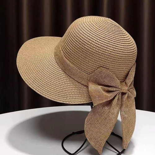 Women bowknot straw sun hat - women's,