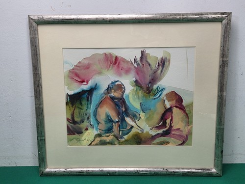 Framed 1991 abstract - framed, ladies