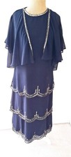 Ladies Navy Beaded Sequin 2