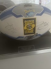 Signed Leeds Rhinos vs St Helens rugby ball(2013) with original case