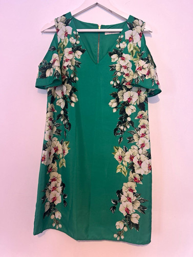 Oasis green white - white, floral