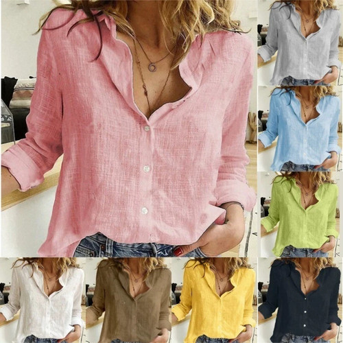 Womens long sleeve linen - long,
