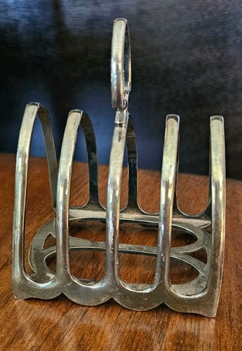 Antique silver plated toast - antique,