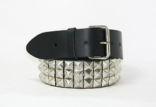Pyramid Studded Genuine Leather Belt (PB3) 2"/50mm *2 COLOURS* (S,M,L,XL) 
