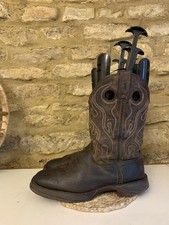 Vintage Durango Mens Brown Leather Cowboy Boots UK 9 Wide Western Mid Calf