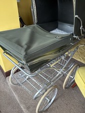 Silver Cross Pram Dark Green Vintage With Underneath Tray
