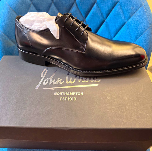 John white wilms black leather - white,