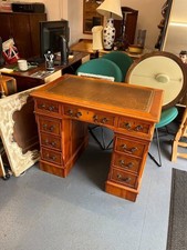 Vintage leather top pedestal - vintage,