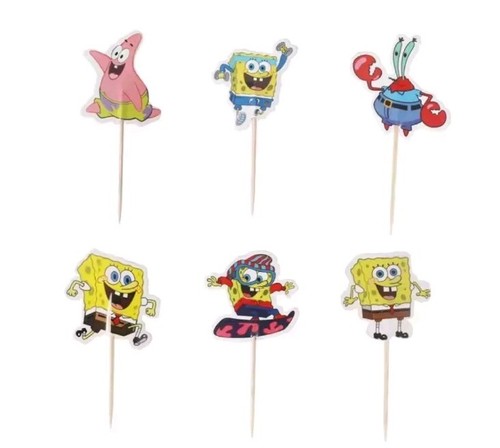 Spongebob cake picks - 12,