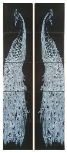 Black silver peacock - black, &