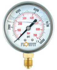 100mm Glycerine Filled Hydraulic Pressure Gauge 0-4000 PSI (275 BAR) 1/2" BSP BA