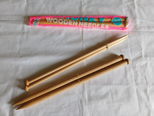 3 pairs chunky wooden knitting