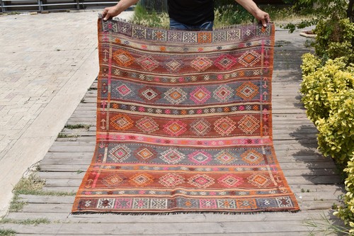 Turkish kilim handwoven - handwoven, 4'x5'