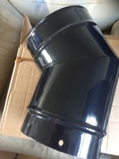 6" 150mm Flue Pipe 45 degree bend Midtherm black Gloss vitreous