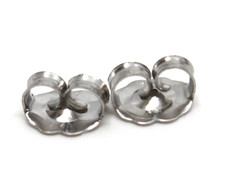 14k Solid White Gold Pair Butterfly Closer Back's Earring Backing Medium 6x5mm